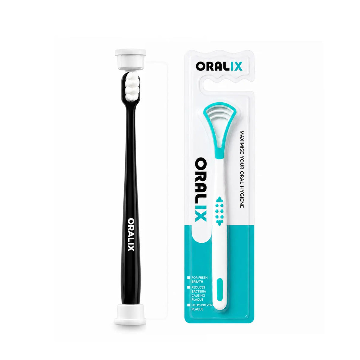 ORALIX Nano Toothbrush & Tongue Cleaner Bundle – Complete Oral Care Set oralix