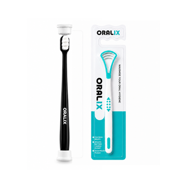 ORALIX Nano Toothbrush & Tongue Cleaner Bundle – Complete Oral Care Set oralix